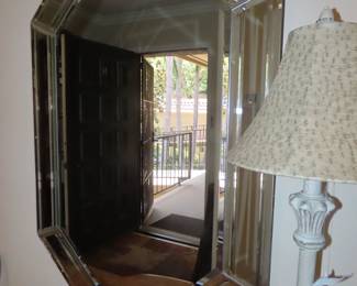 Bevelled mirror.