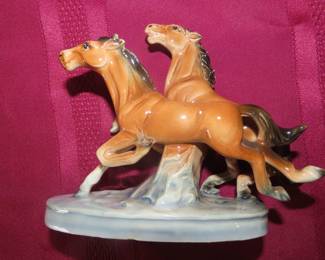 Occupied Japan porcelain horse figures.