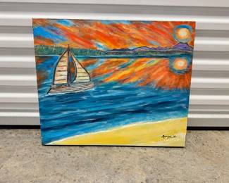 130 DavidMampel2024SunsetSailonPugetSoundSigned