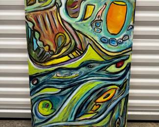114 DavidMampel2018AbstractPaintingEvolutionofFlightSigned