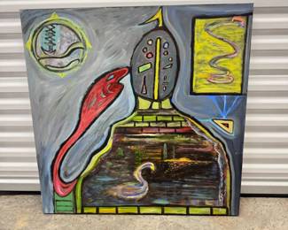 127 DavidMampel2018AbstractPaintingEclipsedSigned