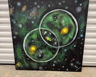 126 DavidMampel2020AbstractPaintingKeyofLifeCosmicSigned