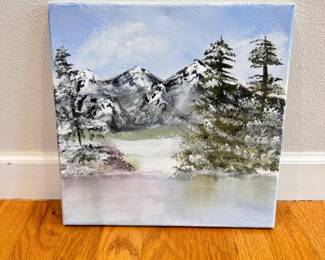 72 OriginalMountainLakeLandscapeOilPaintingonCanvas