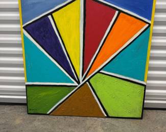 124 DavidMampel2017GeometricAbstractPaintingSpringSigned