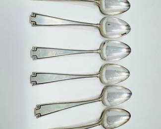 Set of 6 Gorham Sterling Silver "Etruscan" Teaspoons, 1913 (120g)