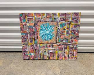 129 DavidMampel2024AbstractPaintingOnceinaBlueStarSigned