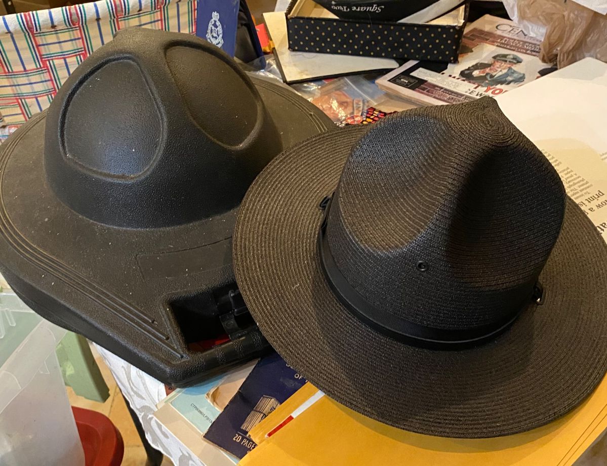 A State Trooper Hat and a Hard Cover case for a Hat.  They are sold separately