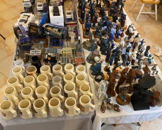Aerial view of mass items for sale