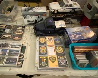 Trading cards, police cruisers, patches and more