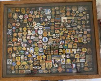 Display Case full of Collectable Pins