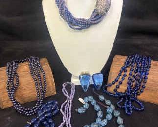 Blue Beaded Necklaces