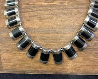 Sterling Silver Taxco Mexico J Cones Necklace