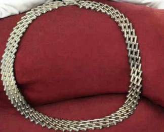 Sterling Panther Link Collar Necklace