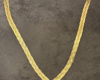 14K Gold Braided Necklace