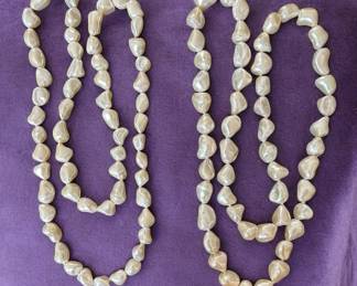 Pair Of Baroque Faux Pearl Necklaces