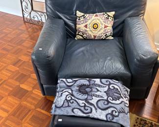 Leather Chair & Ottoman 