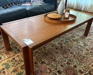MCM Wooden Coffee Table, Kauri Turned Wood Vase, Wooden Tray, Dansk Wood Candlestick
