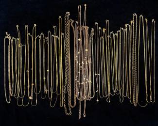 Dainty Gold Tone Chains And Necklaces 