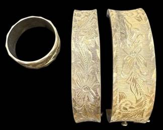 Sterling Silver Ring Bracelets 65.33g 