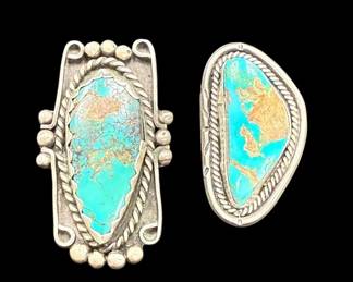 2 Native Sterling Silver Rings 37.06g 