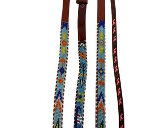 Hand Beaded Womens Leather Belts 