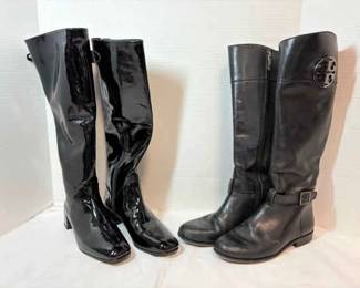 Tori Burch Leather Boots Size 6 And Vinyl Boots