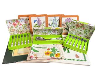 Portmeirion The Botanic Garden Placemats, Pastry Forks, Tea Spoons, Tea Towels, More