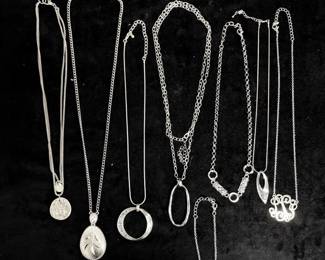 Silver Toned Necklaces With Pendants 