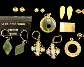 14k Gold Necklace Charms And Earrings
