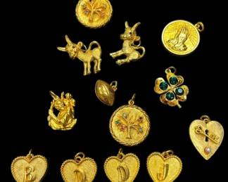 Assorted Goldtone Charms
