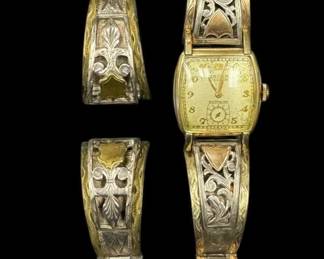 Gruen Made In Switzerland Sterling Watch With 10k Gold Detailing 102.58g
