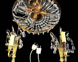 Celling Light And Two Plug In Wall Sconces FOR EUROPEAN OUTLETS