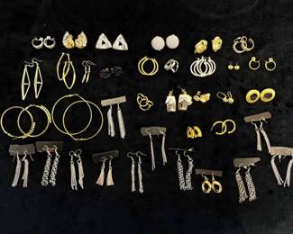 Complete Pairs Of Gold And Silver Tone Earrings 