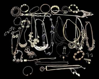 Black And Silver Toned Costume Jewelry 