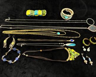 Green And Blue Costume Jewelry 