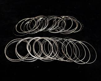 Silver Toned Bangle Bracelets 