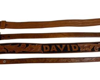 Mens Leather Belt With Brass Belt Buckle,  More 