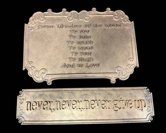 Brushed Gold Colored Plaques 