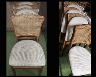 Set of 4 Vintage Folding Caned Chairs