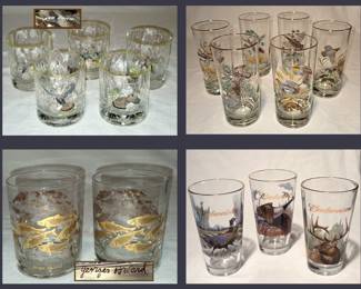 Ned Smith and Georges Briard MCM Wildlife Glassware
