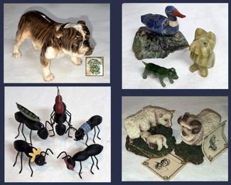 Royal Doulton Bulldog, Stone Critters, Fancy Ants and Michael Weir Sheep 