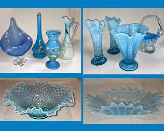 Lots of Pretty Vintage Blue Glassware 