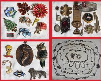 Costume Jewelry including 5 Brighton Necklaces and a Jemax Sterling Denmark Pin; There is A Lot More!