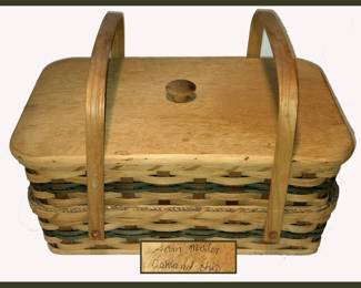 Amish 2 Piece Picnic Basket Signed Sam Miller; There is another smaller Sam Miller Basket available as well 