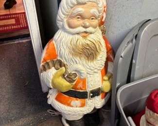 Vintage Christmas Santa  Poloron Blow Mold 