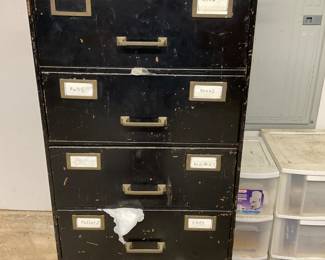 Large and deep six drawer metal cabinet full of items for pickers and arts n crafters
