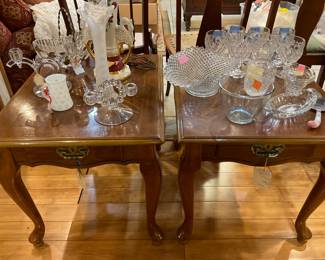 Beautiful end tables with crystal pieces 