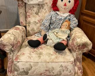 Cute and comfy chair… large raggedy ann doll