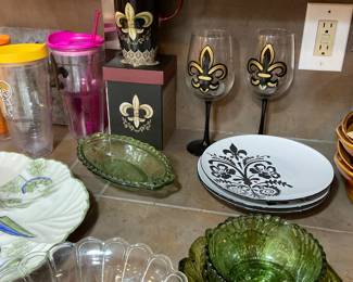 Fleur de Lis  glassware 