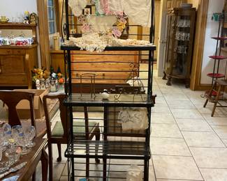 Black metal bakers rack